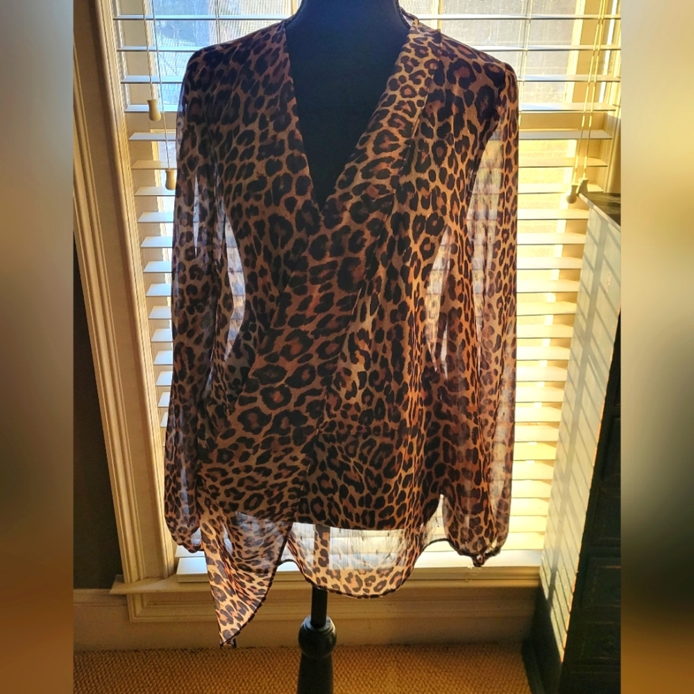 Beautifully sheer leopard print blouse